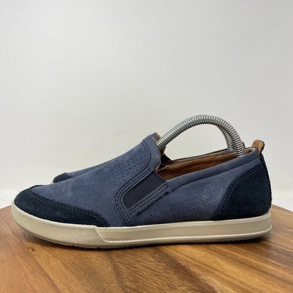 Ecco Men's Collin 2.0 Loafer Size 5-5.5 Slip On Blue Shoe Perforated Leather - Picture 3 of 8
